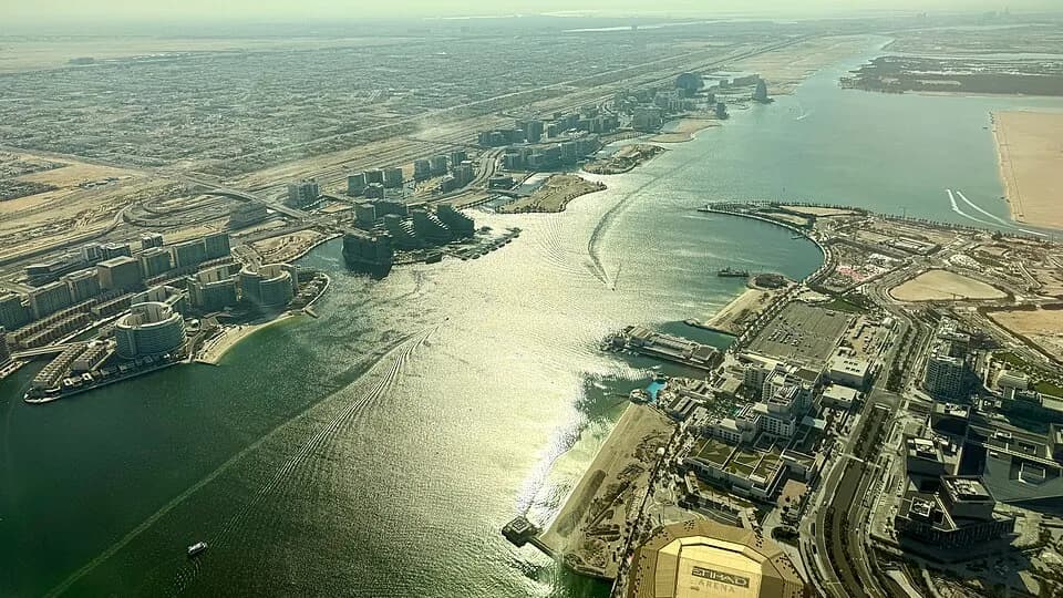 Vista aérea de Yas Island, Abu Dabi